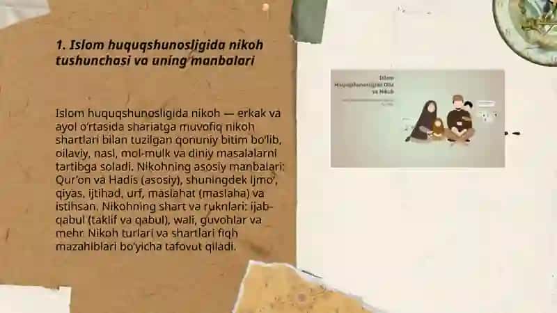 Islom huquqshunosligida oila nikoh,taloq idda tushunchalari 3