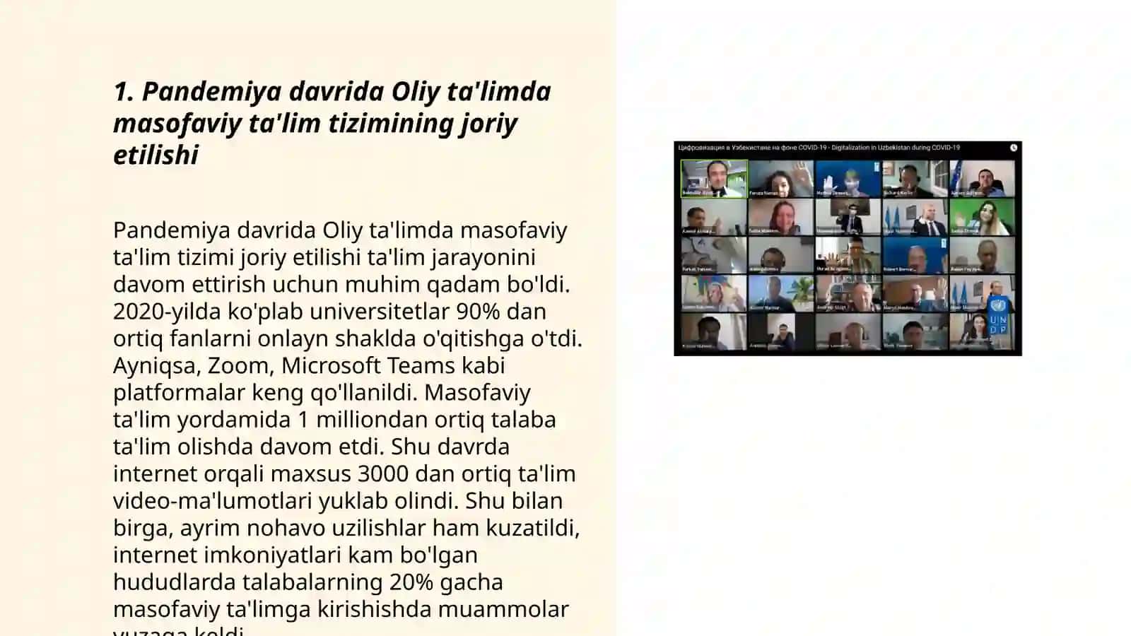 Pandemiyaning Oliy ta’lim tizimiga ta’siri tahlili 3