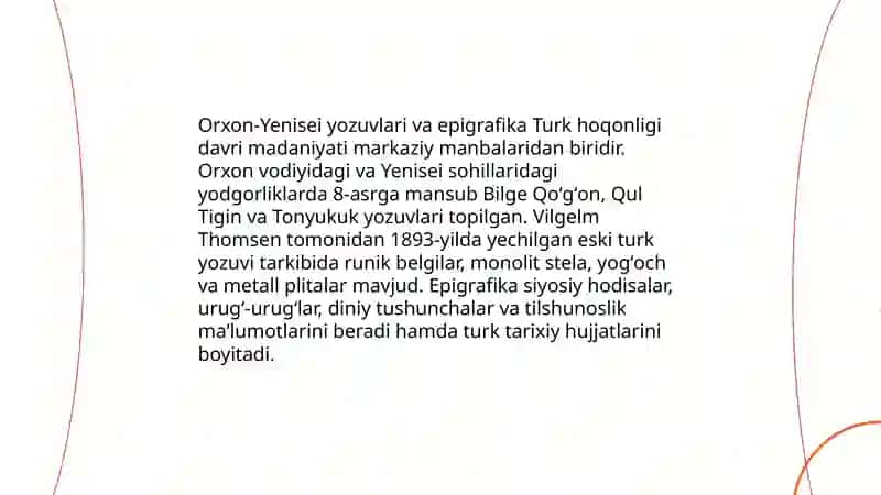 Orxon-Yenisei yozuvlari va epigrafika 3