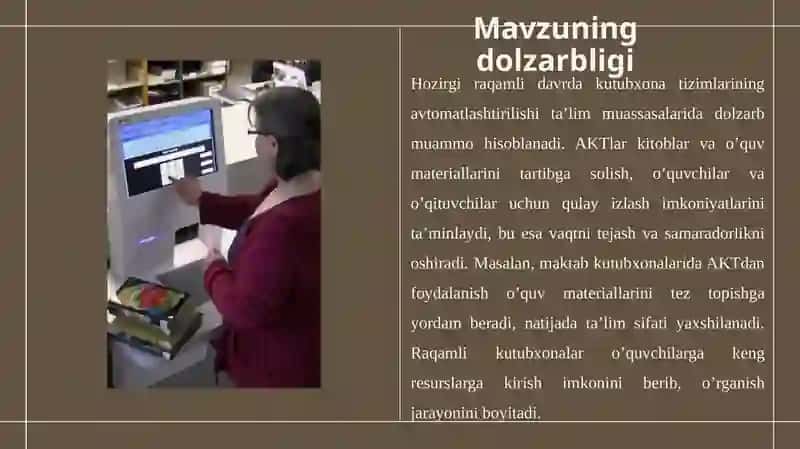 AVTOMATLASHTIRILGAN KUTUBXONA TIZIMLARIDA O’QITISH STATISTIKASINI VIZUAL TAHLIL QILISH IMKONIYATLARI 3