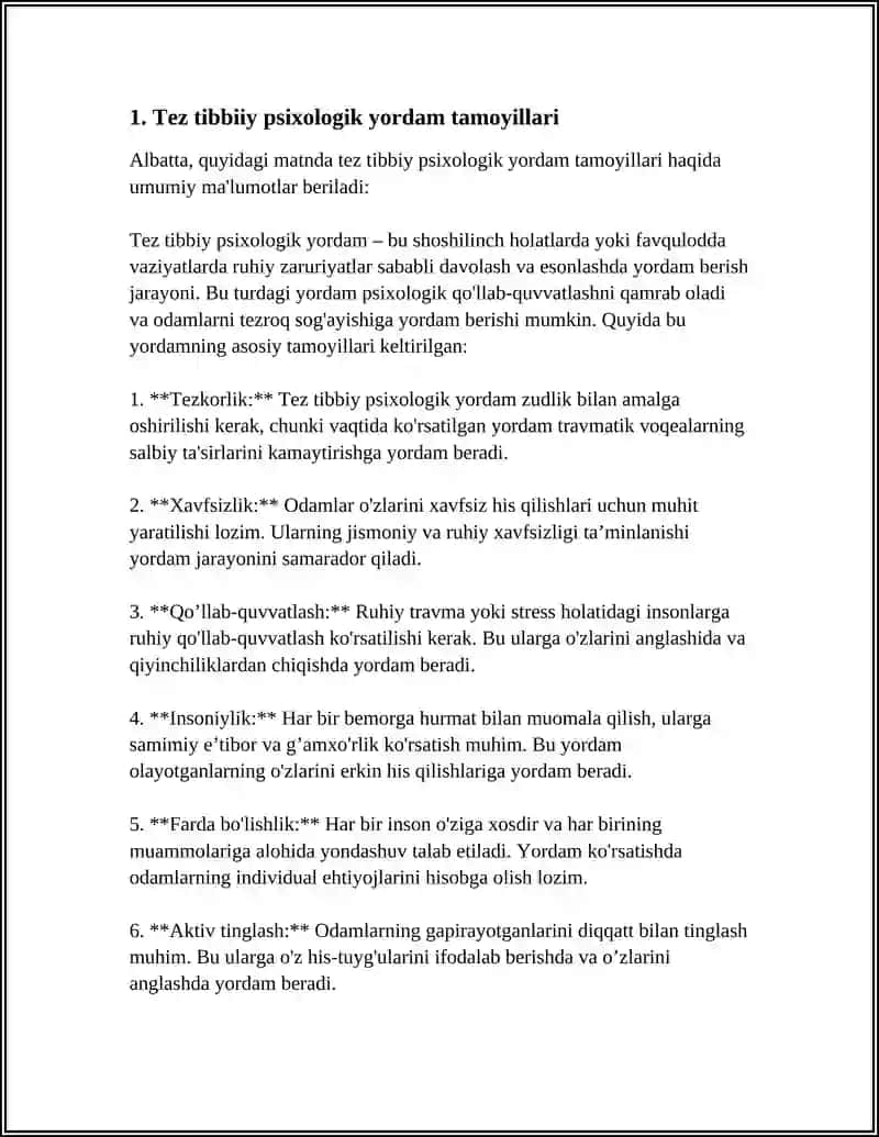 TEZ TIBBIY PSIXOLOGIK YORDAM TAMOYILLARI 3