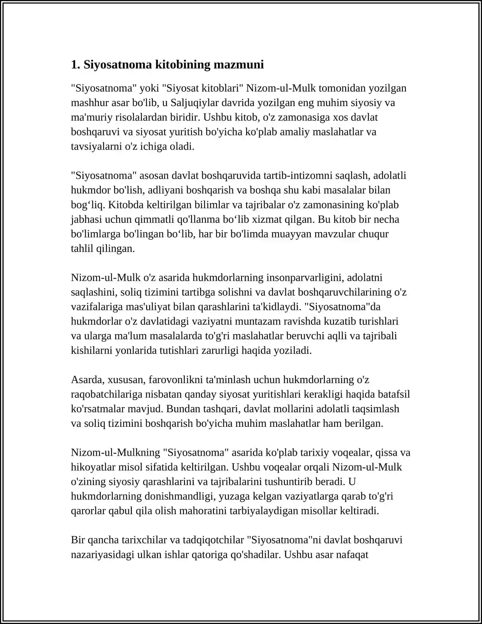 NIZOMULMULKNING SIYOSATNOMA ASARI 3
