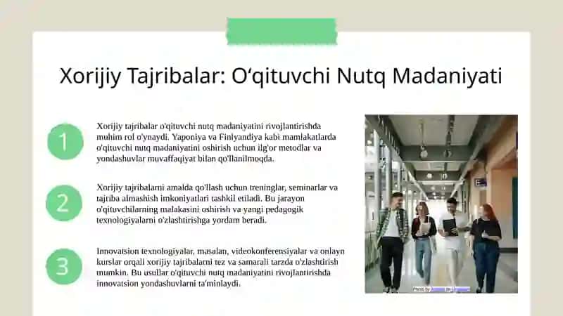 Xorijiy Tajribalar Va Nutq Madaniyati 3