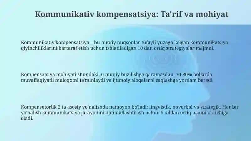 Kommunikativ kompensatsiya: Ta'rif va mohiyat 3