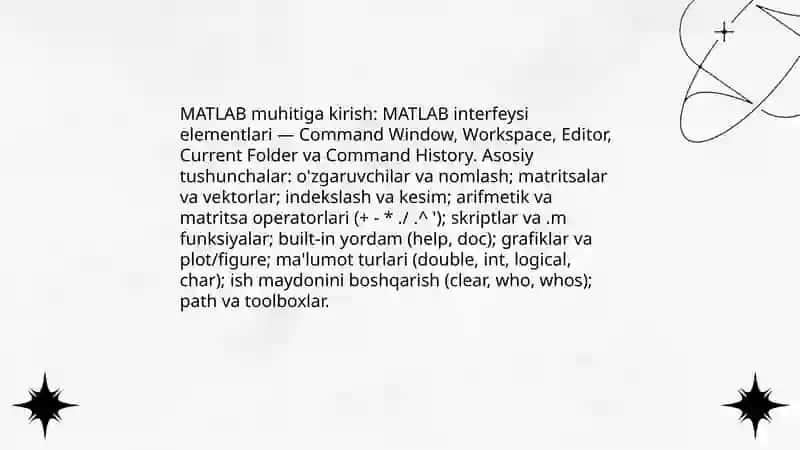 MatLab ilovasida dasturlashni qo'llash 3