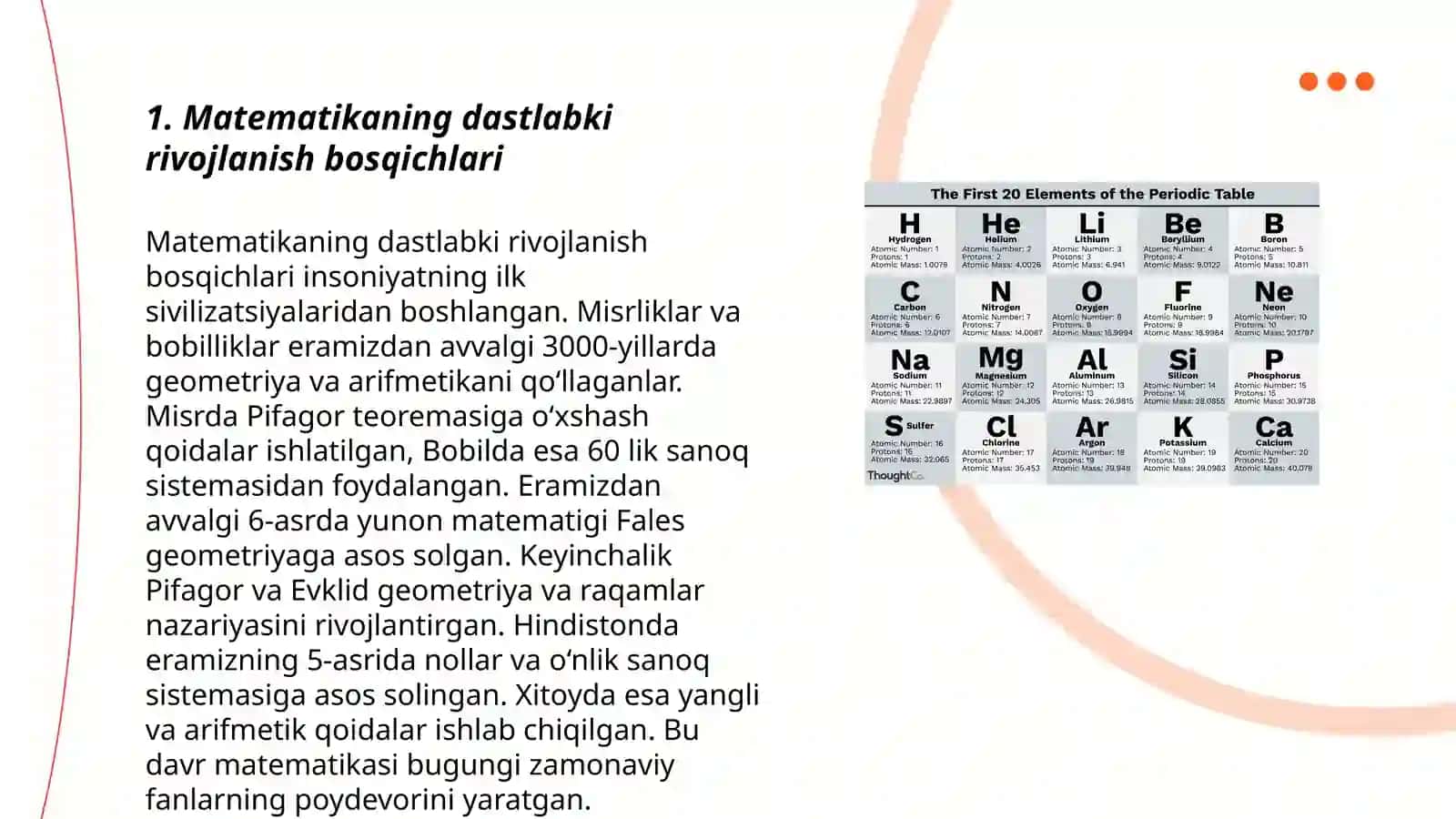 Matematikaning fan va o'quv predmeti sifatidagi taraqqiyot bosqichlari 3