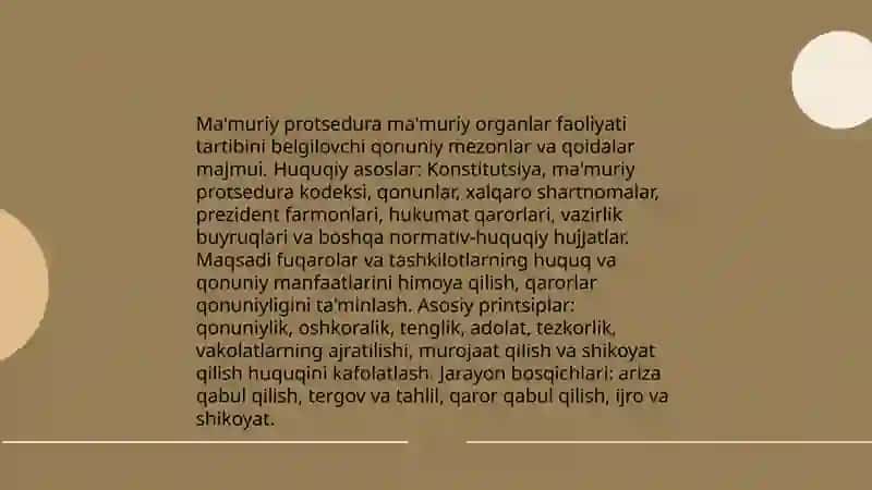 Ma'muriy protseduralar qoidalari 3