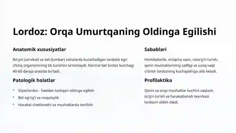 Skolioz, Kifoz va Lordozning Anatomik Asoslari 3
