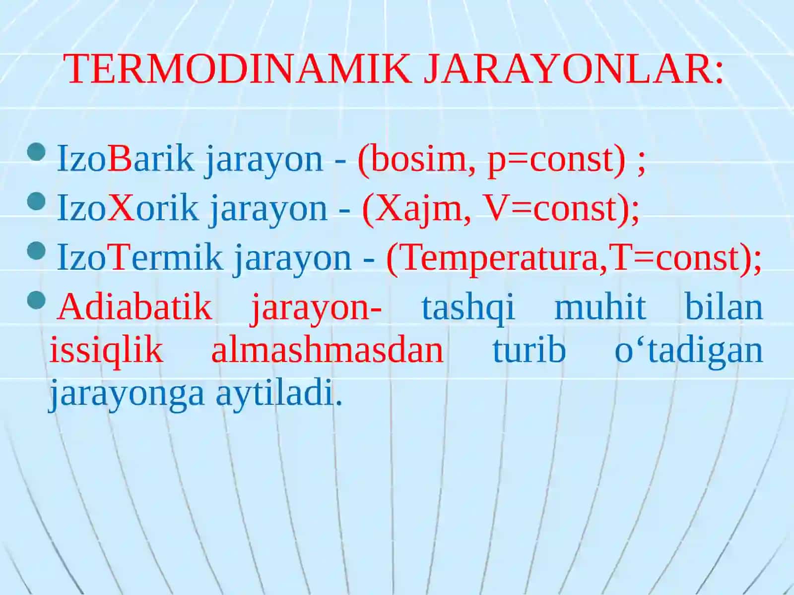 Termodinamika qonunlari va ularning tadqiqotini o'rganish 3
