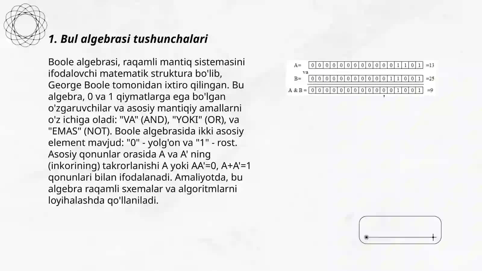 Bul algebrasi asoslari 3