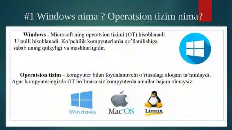 Windowso’rnatishbo’yichasavol-javoblar 3
