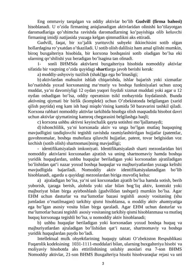 Nomoddiy aktivlar hisobi 3