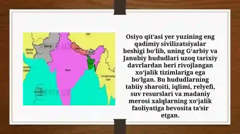 G’arbiy va Janubiy Osiyo xalqlari xo’jalik mashg’ulotlari (TAQDIMOT) 3