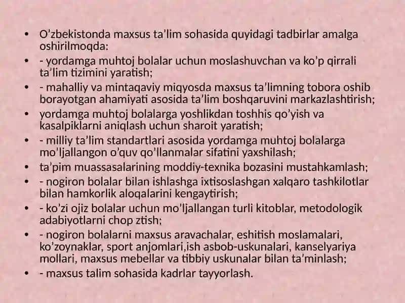 Inklüziv ta'lim bo'yicha Respublikada olib borilgan va olib borilayotgan faoliyat 3