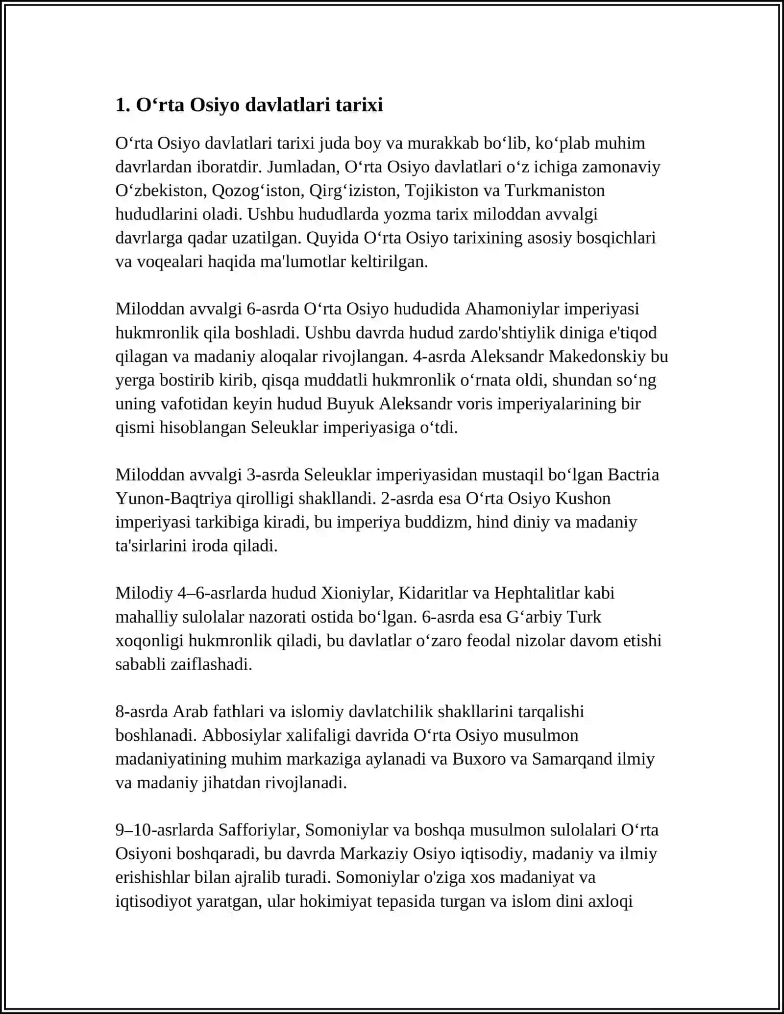 O'ZBEK DAVLATCHILIGINING TARIXIY BOSQICHLARI 3