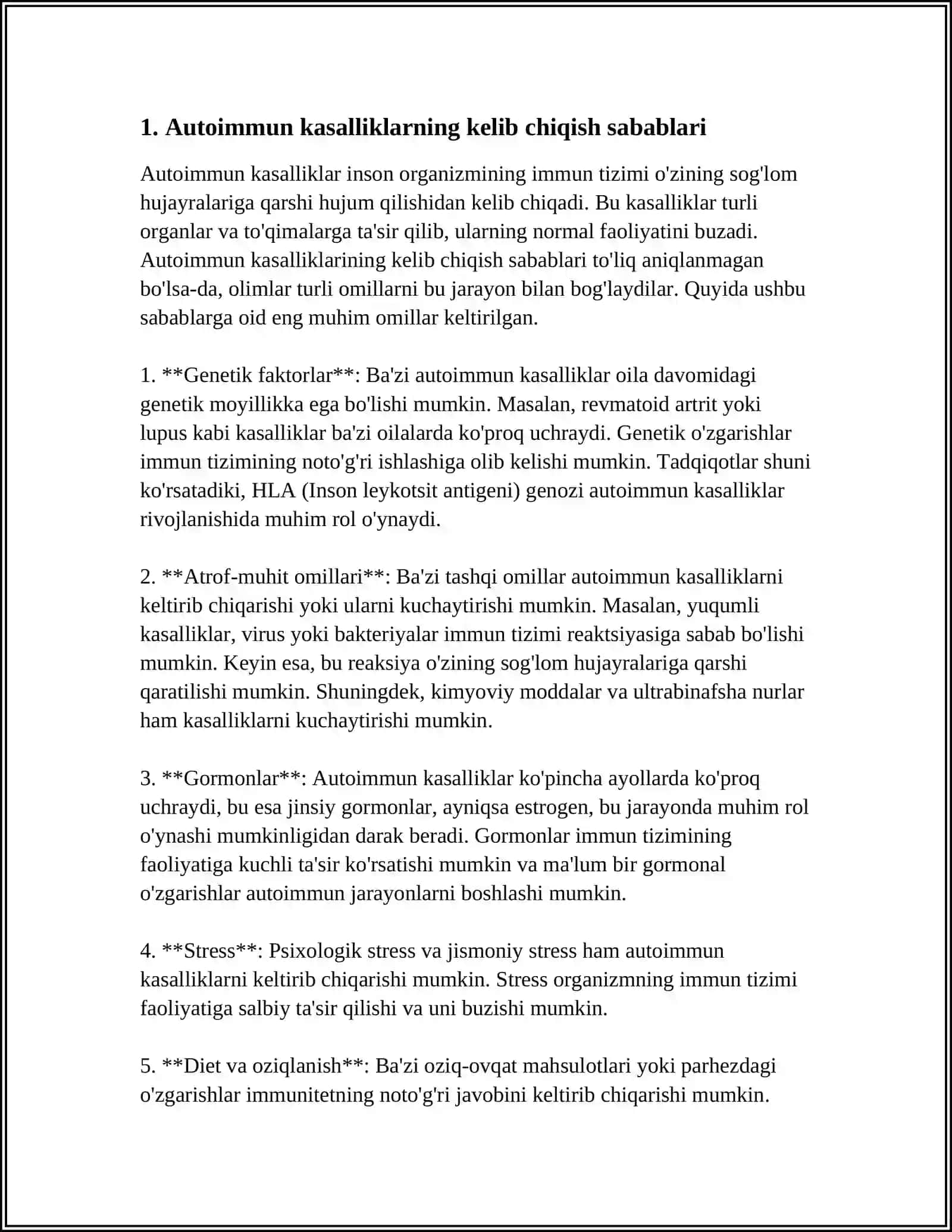 AUTOIMMUN KASALLIKLAR KELIB CHIQISHI, KECHISHI DIAGNOSTIKASI 3