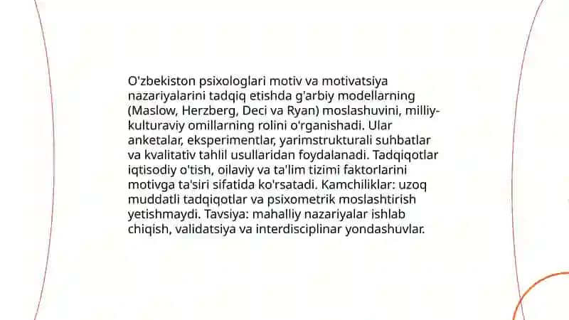 O'zbekiston psixologlari tadqiqotlarida motiv va motivatsiya muammosi 3