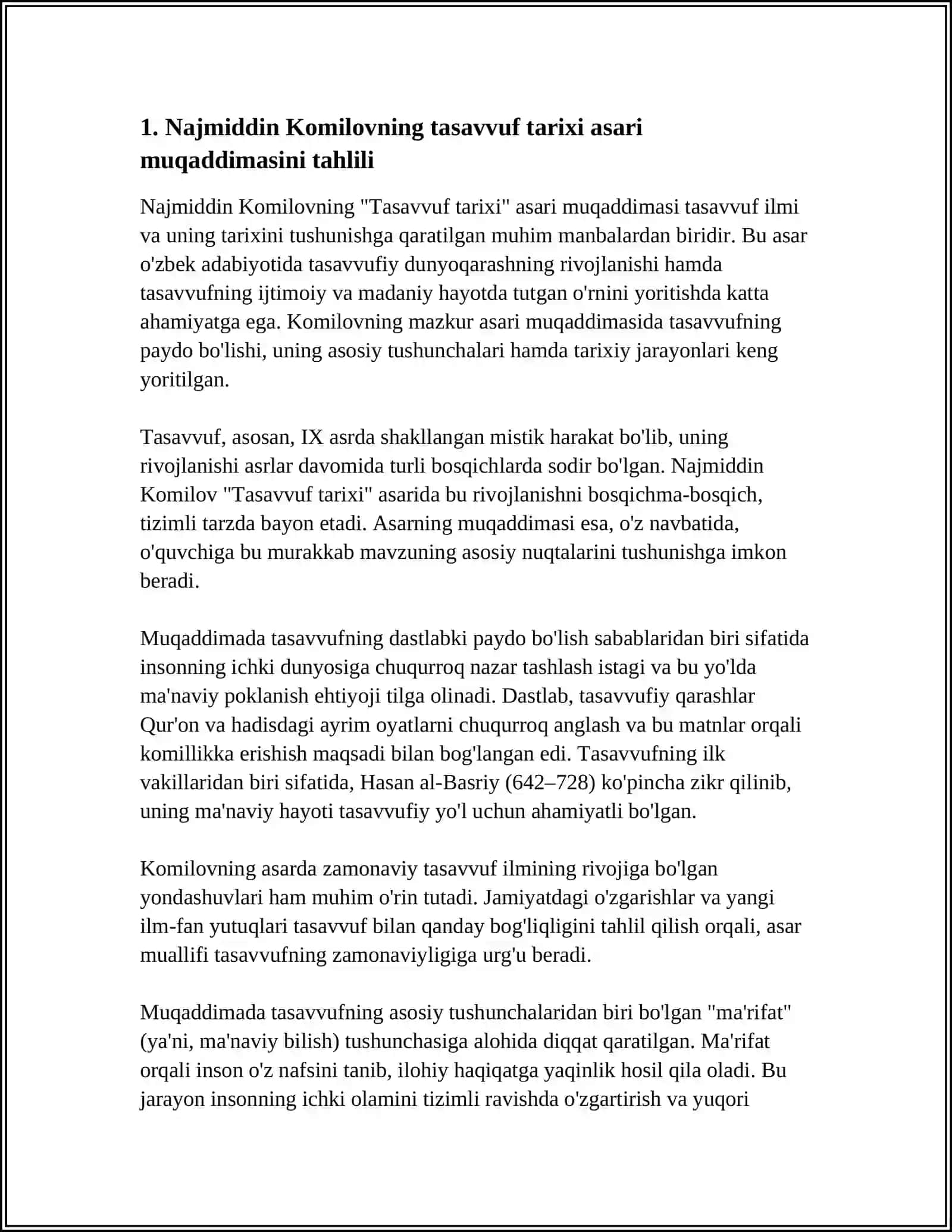 NAJMIDDIN KOMILOVNING TASAVVUF TARIXI ASARI HAQIDA 3