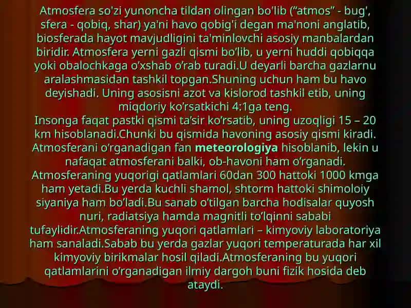 Atmosfera holoti o‘zgarishi bilan bog‘liq 3