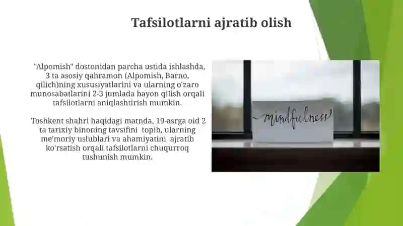 Uqish darslarida matn ustida ishlash 3
