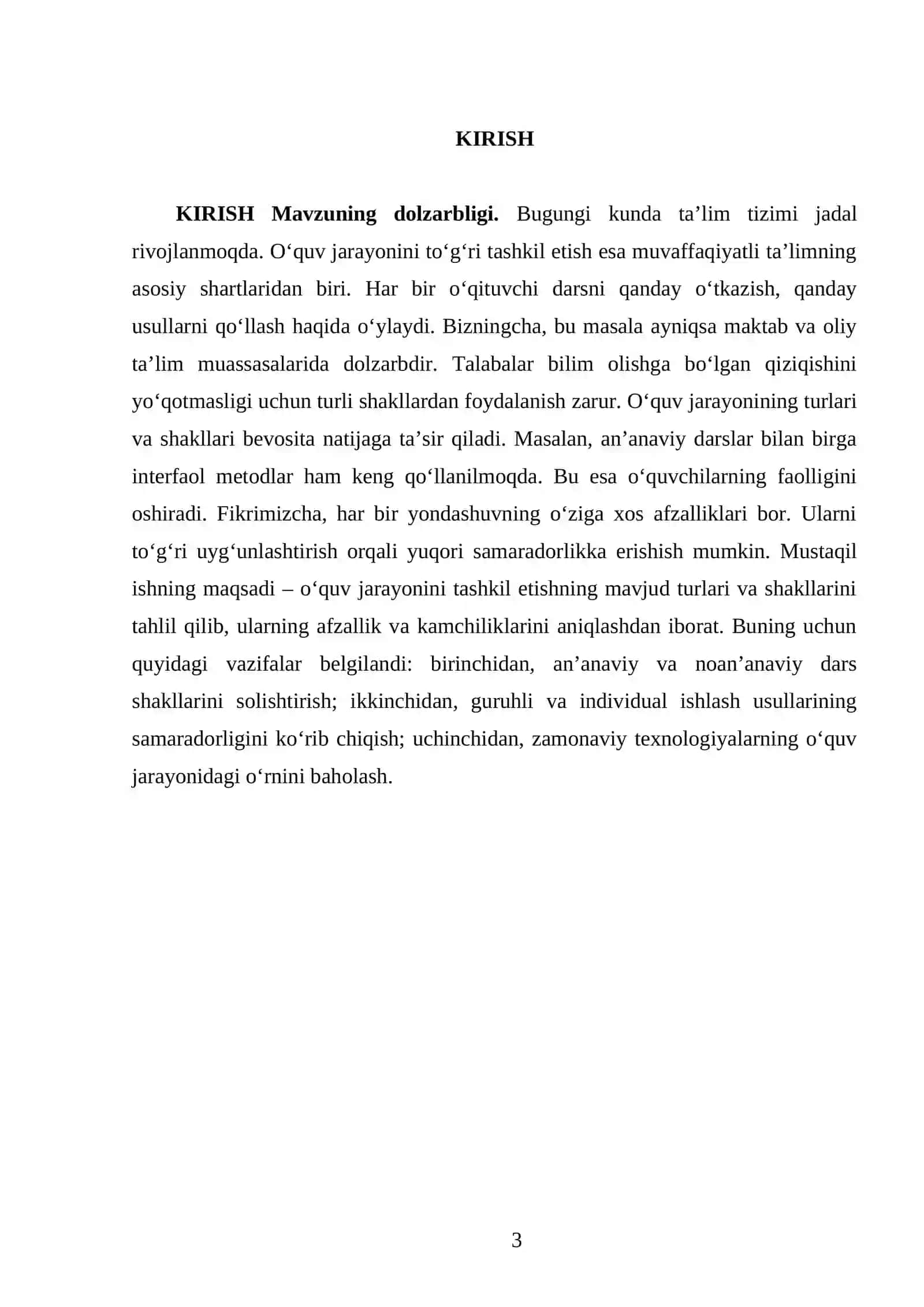 O’quv jarayonini tashkil etishning turlari va shakllari 3