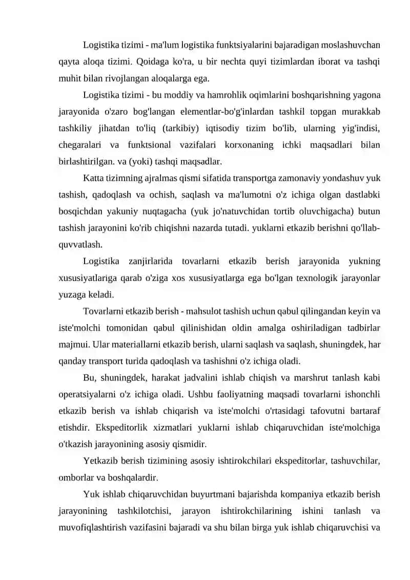 Yuklarni yetkazib berish tizimini loyihalash usullari 3