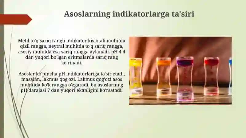 Asoslarning olinishi va kimyoviy xossalari 3