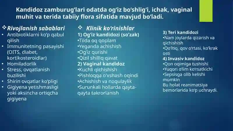 Zamburug' infeksiyalari(kandidoz va aspargillez) 3