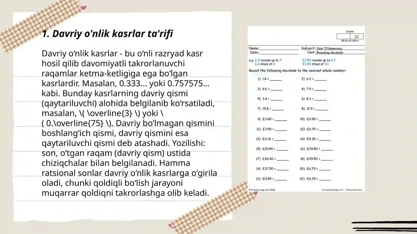 Davriy o'nlik kasrlar 3