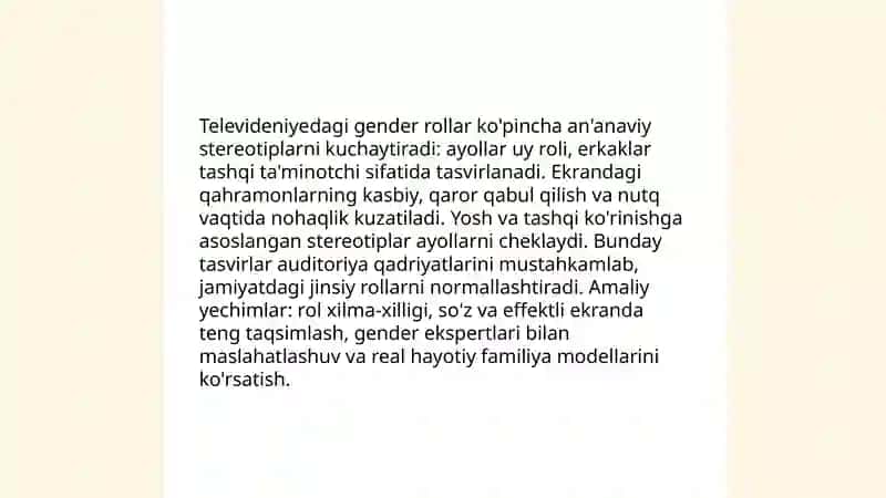 mediada tasvir va stereotiplar gender madaniy va ijtimoiy stereotiplarni shskillantirish va mustahkamlashdagi rolini tahlil qilish 3