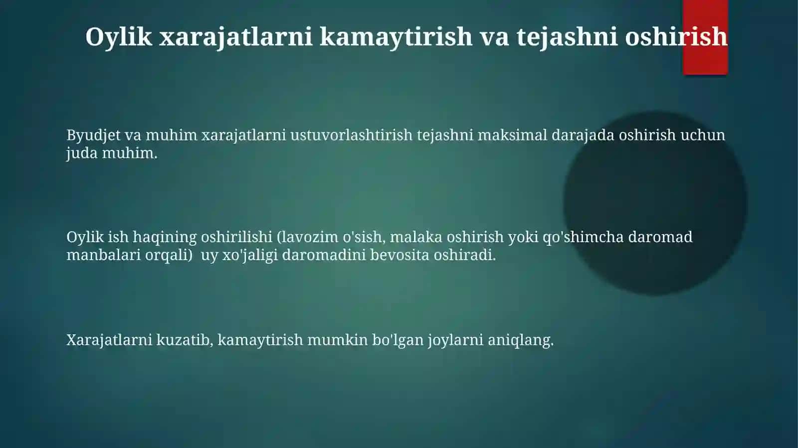 Aholi daromadlarini oshirishda o'ylik ish haqining o'rni 3