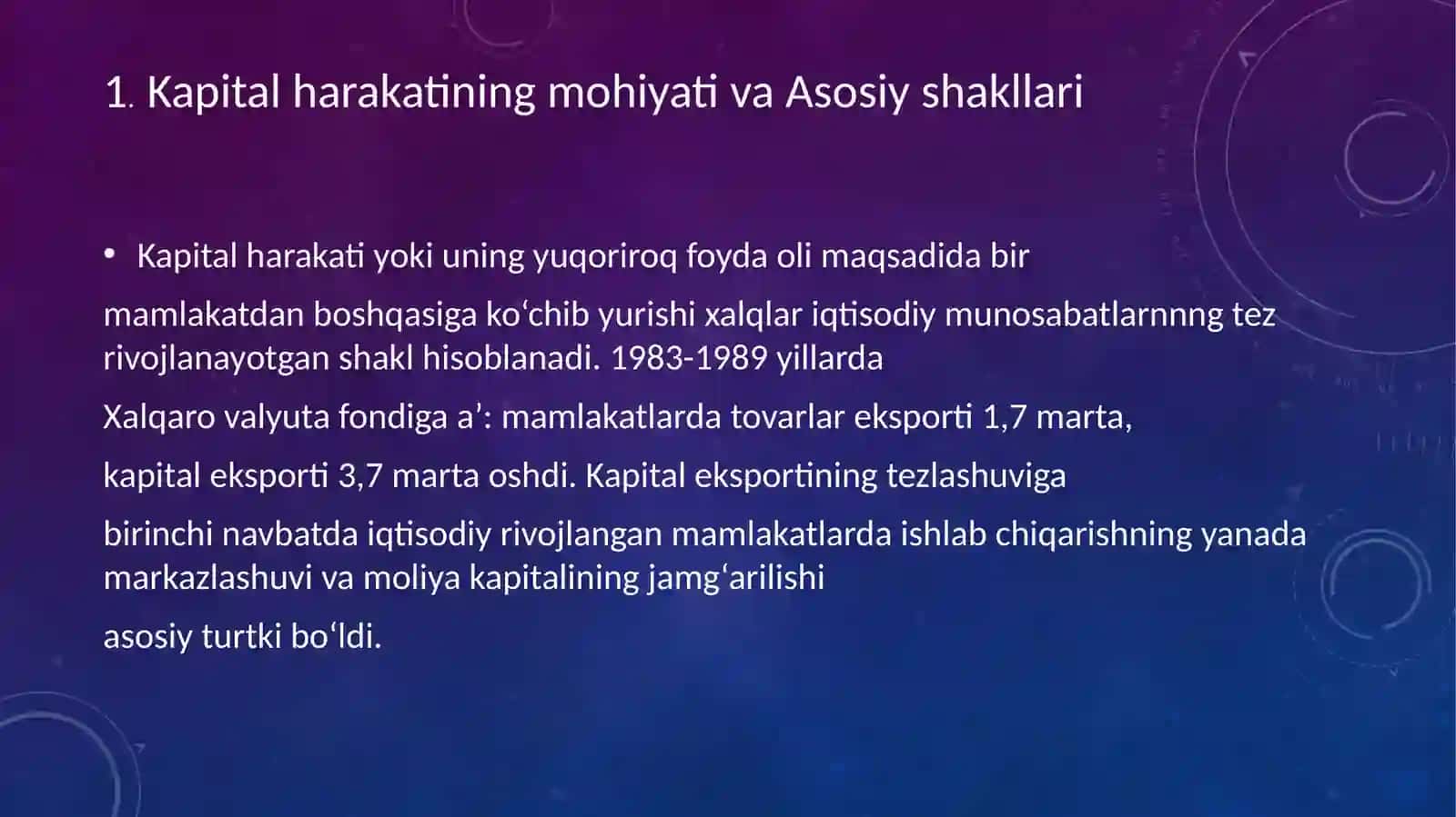 Jahon Iqtisodiyotining tarmoqlari 3