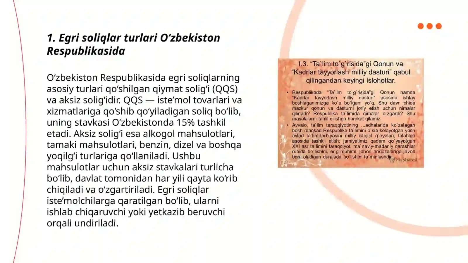 Egri soliqlar turlari O‘zbekiston Respublikasida 3