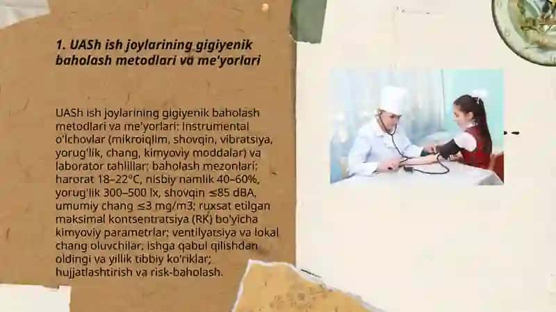 UASh ishining gigiyenik jihatlari tibbiy ko'riklar 3