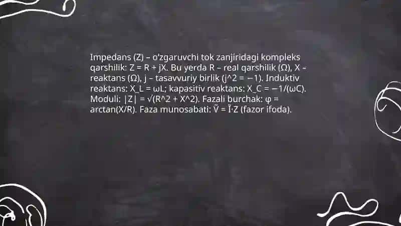 Impedans va toʻliq elektr oʻtkazuvchanlik 3