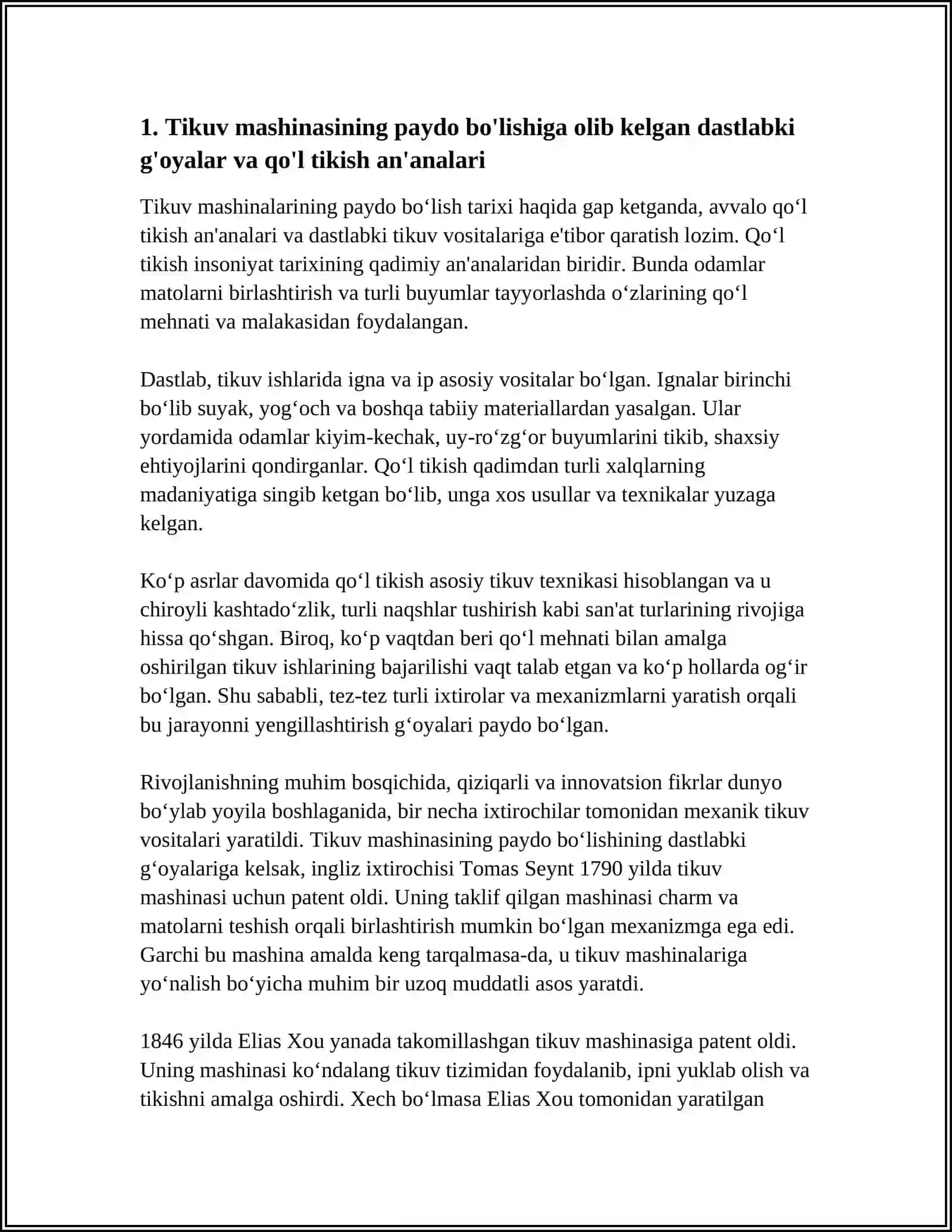 TIKUV MASHINALARNING PAYDO BO'LISH TARIXI 3