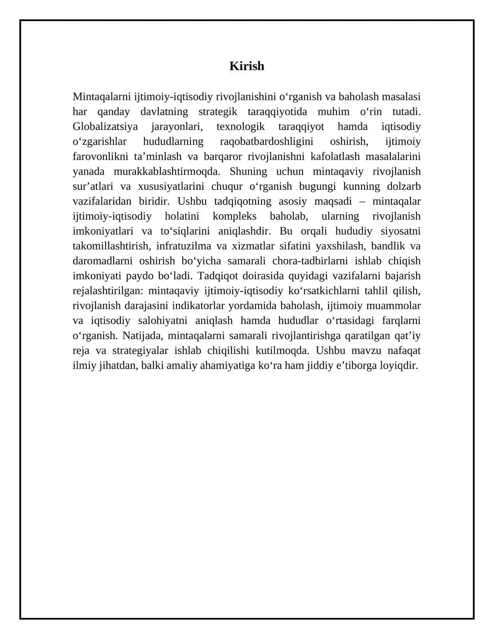 Mintaqalarni ijtimoiy-iqtisodiy rivojlanishini o'rganish va baholash 3