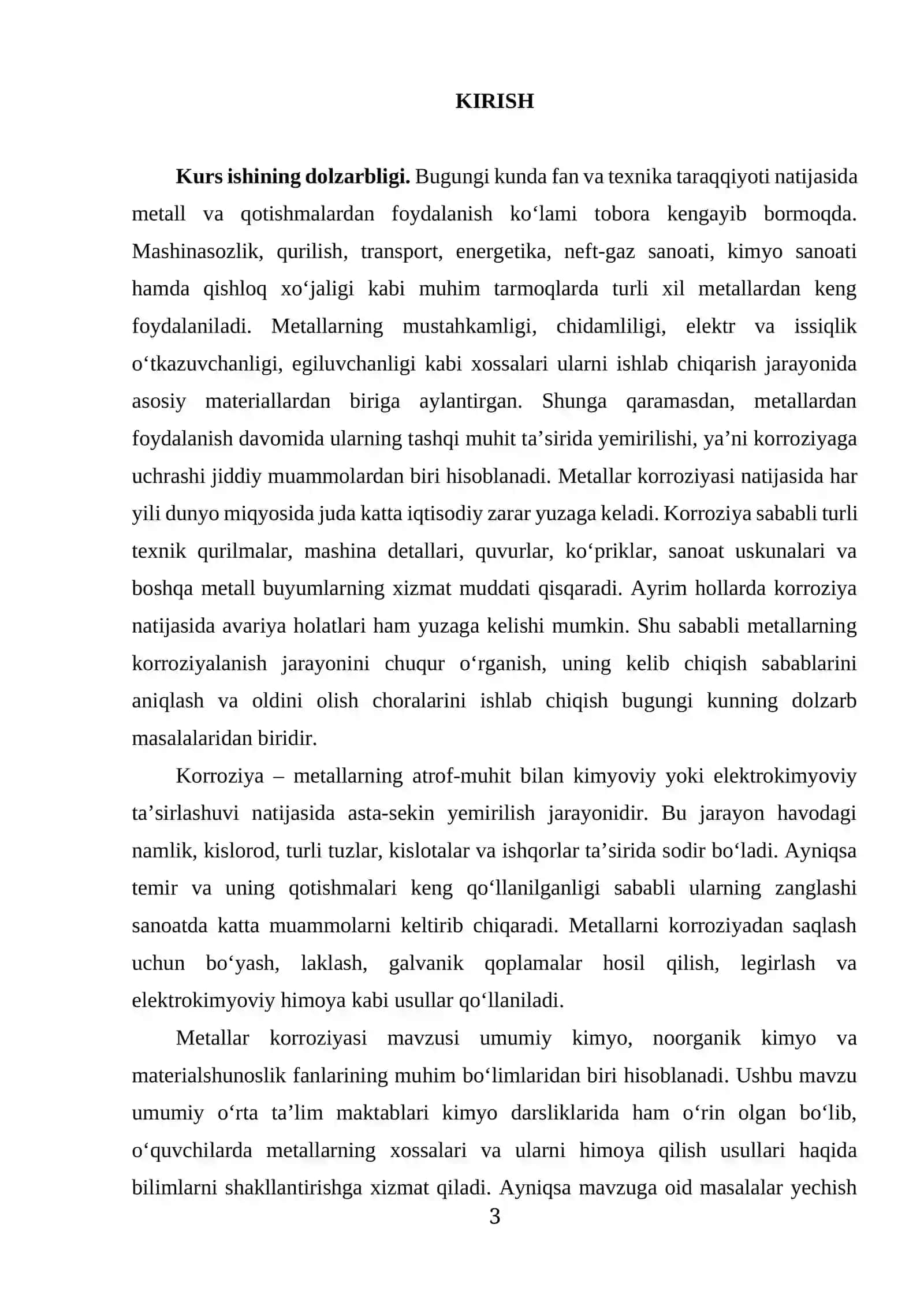 Metallar karroziyasiga oid masalalar yechish metodikasi 3