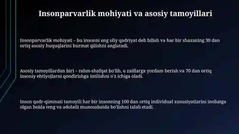 Insonparvarlik mohiyati va asosiy tamoyillari 3