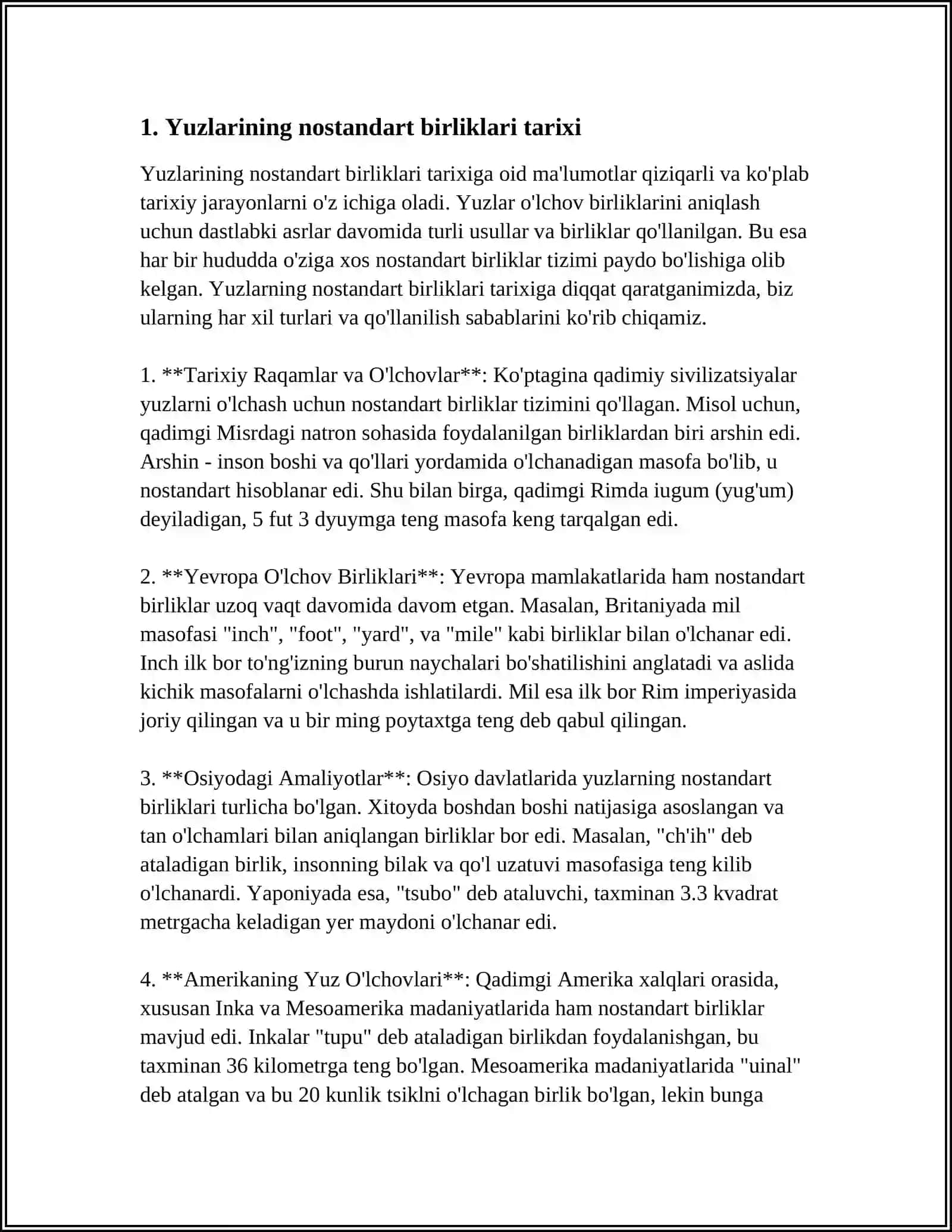 YUZLARINING NOSTANDART BIRLIKLARI HAQIDA MALUMOTGA EGA BO'LISH 3