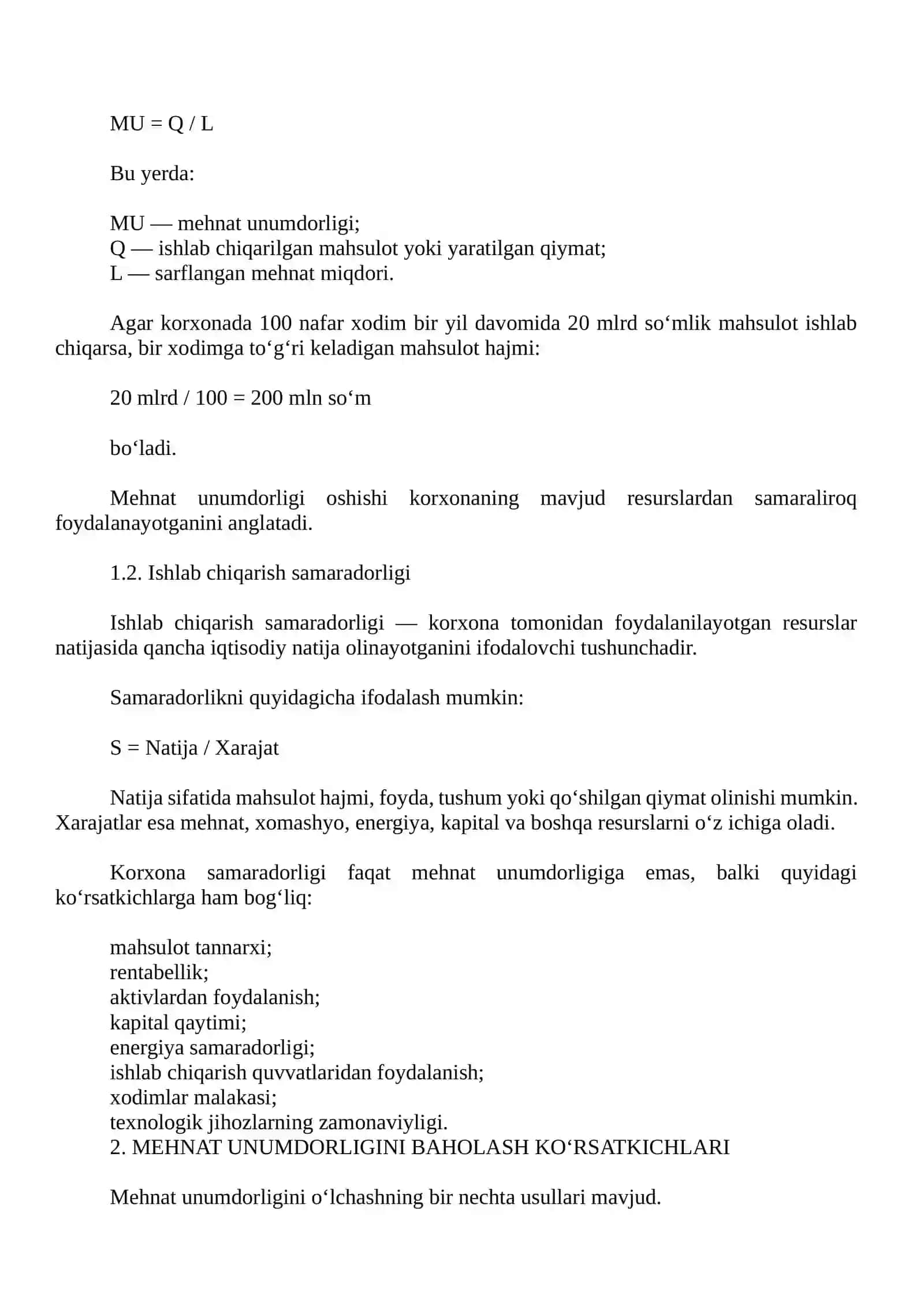 O‘zbekiston va xorijiy mamlakatlar korxonalarida mehnat unumdorligi va ishlab chiqarish samaradorligi dinamikasining qiyosiy tahlili 3