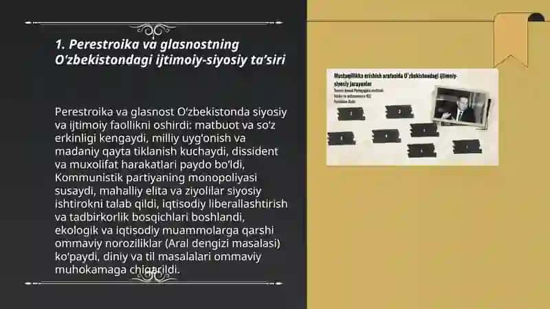 Mustaqillikka erishish arafasida Oʻzbekistondagi ijtimoiy-siyosiy jarayonlar 3