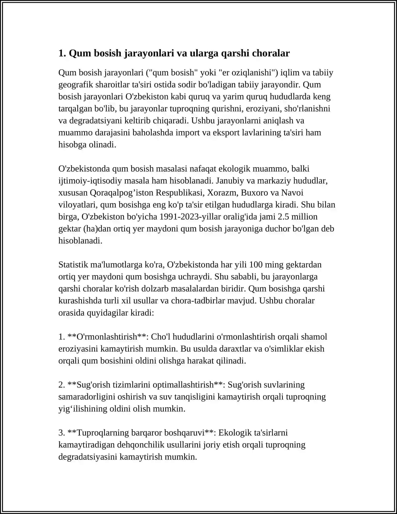 TEMIR YOʻLLARNI QUM BOSISHLARDAN HIMOYA QILISH CHORA TADBIRLARINI TASHKIL ETISH 3