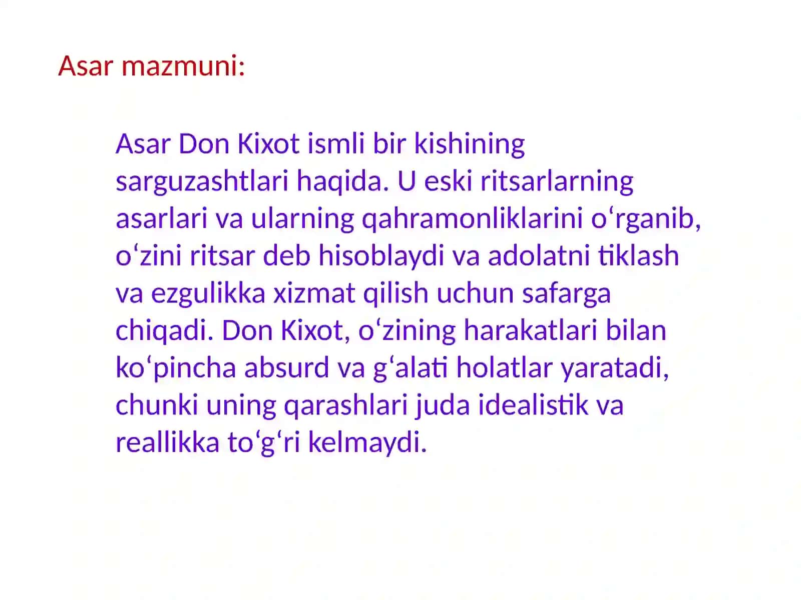 Servantesning "Don Kixot" 3