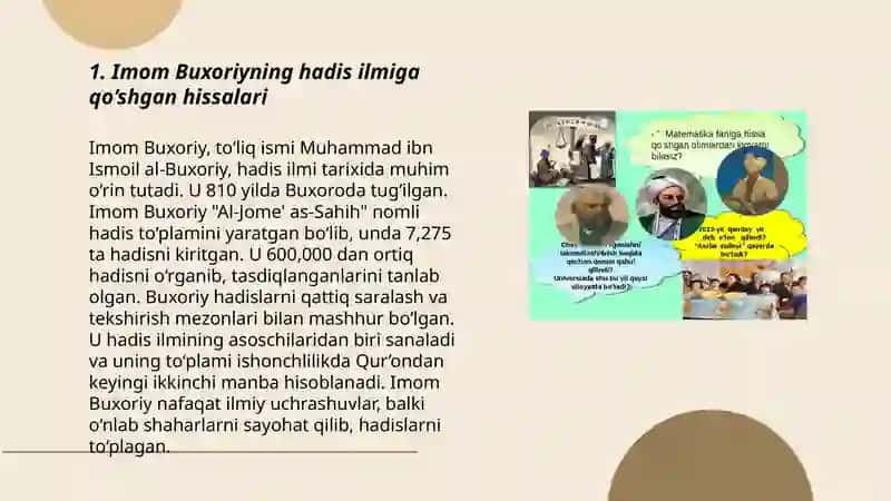 Imom Buxoriy va Imom Termiziyning hadis ilmiga qo'shgan hissalarining qiyosiy tahlili 3