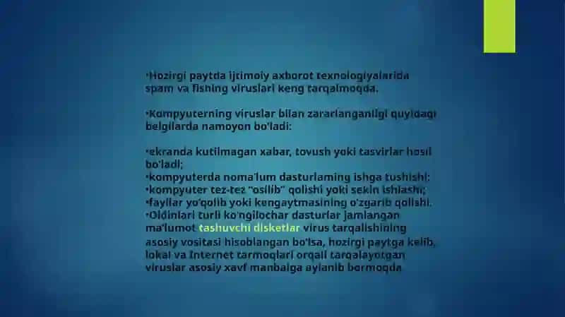Kompyuter viruslari va virusdan himoyalash usullari 3