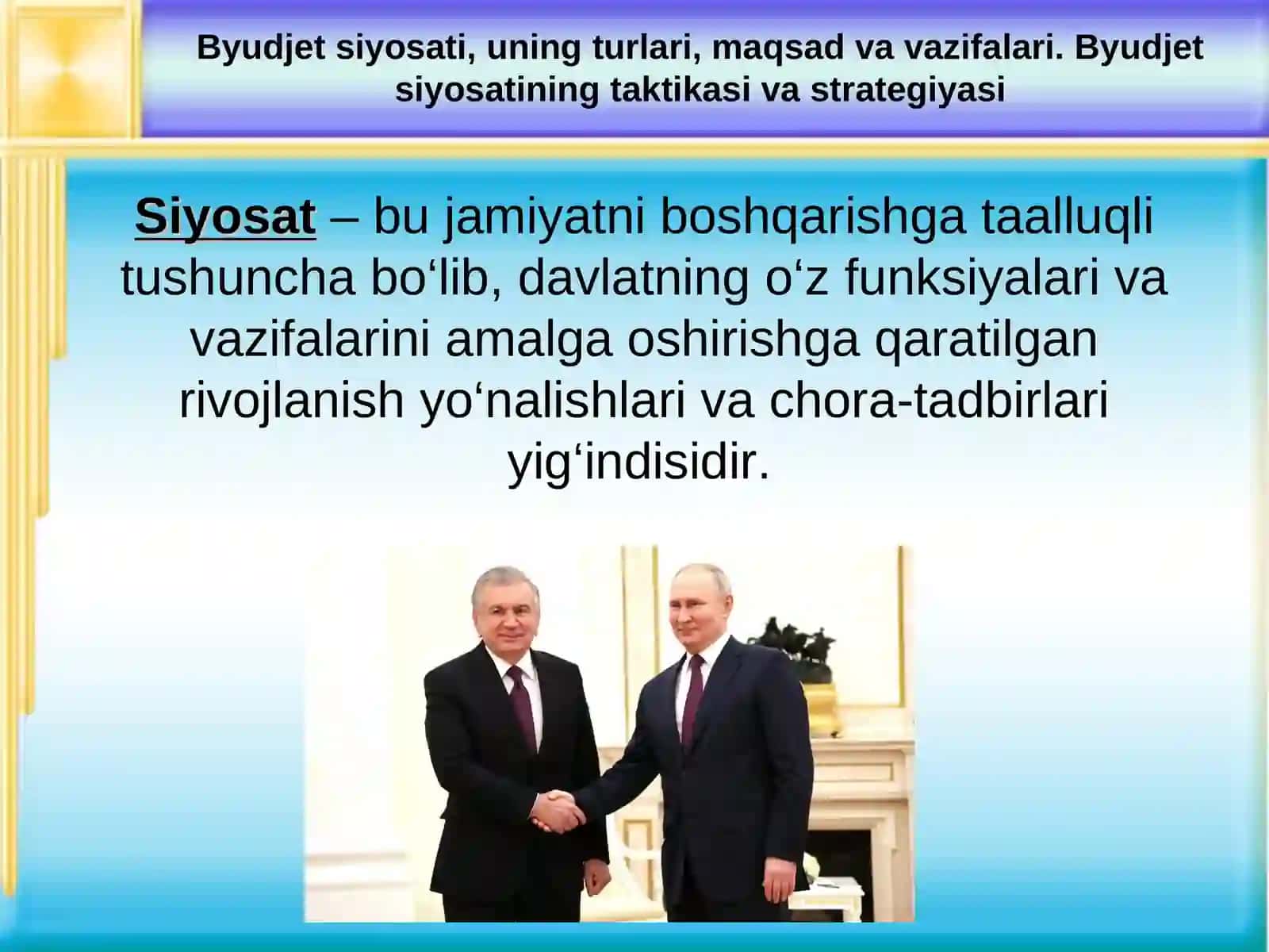 DAVLATNING MOLIYAVIY SIYOSATI 3