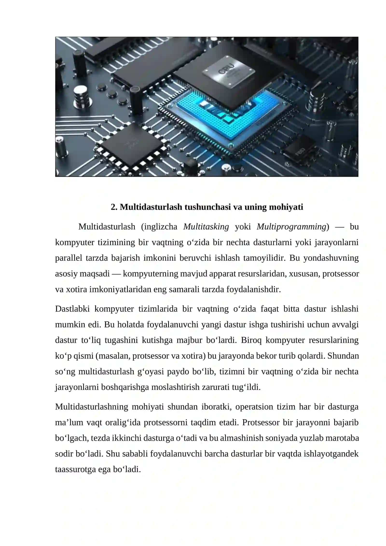 Multidasturlash va multiprotsessorlash 3