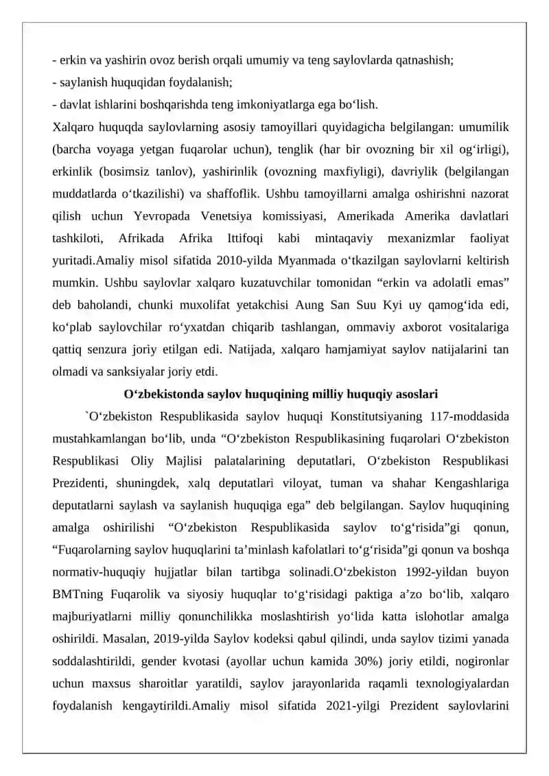 Inson saylov huquqining xalqaro va milliy huquqiy asoslari 3