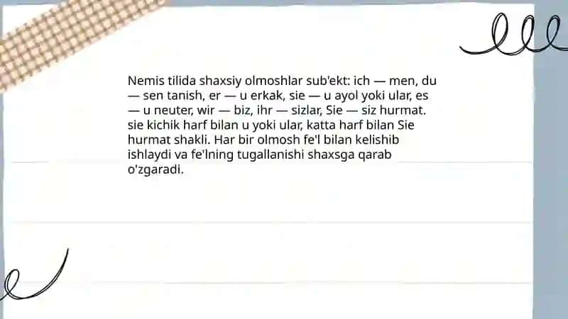 Nemis tilida kishilik olmoshlari 3